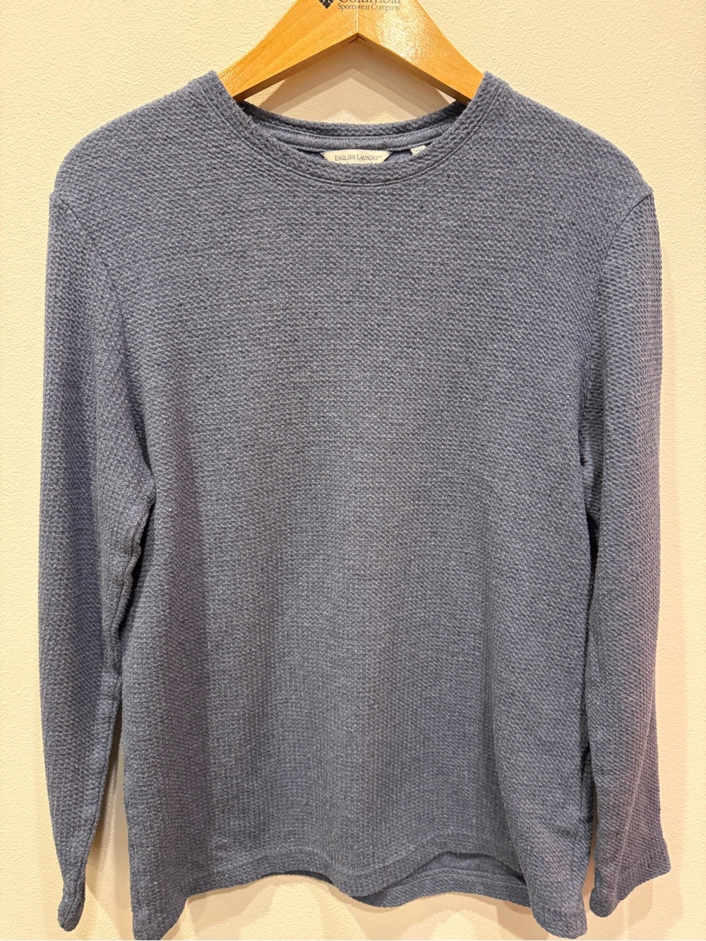 English Laundry Men's Long Sleeve Thermal Waffle Knit Crewneck